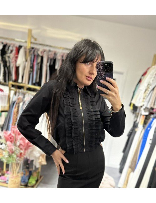 czarna koszula na zamek od Babylon // 2867