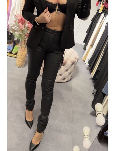 czarne spodnie z ekoskóry // 2881