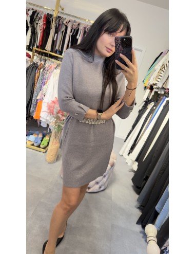 Ciepła sukienka z paskiem // 2985