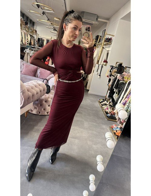 Bordowa sukienka od Lumina // 3033