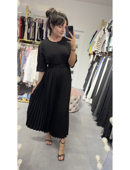 sukienka plisowana z paskiem // 3052