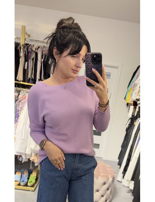 Liliowy cienki sweterek od Ana Caselli // 3075