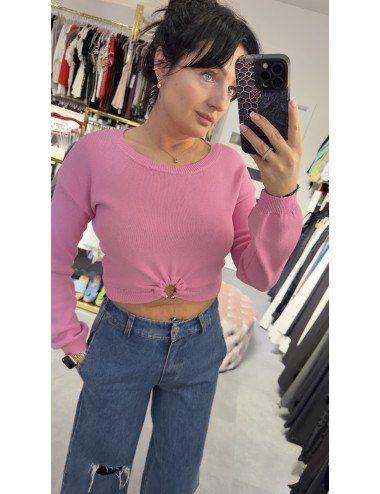 Różowy krótki sweterek od ViCOLO // 3089