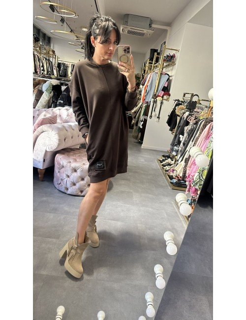 Brązowa długa bluza, sukienka // 3117