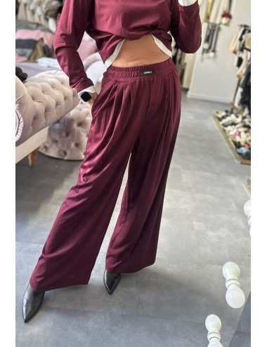 Spodnie Damskie Wide Leg Bordowe Lumina Wiskoza Poliamid Elastan | [Nazwa Twojego Sklepu]