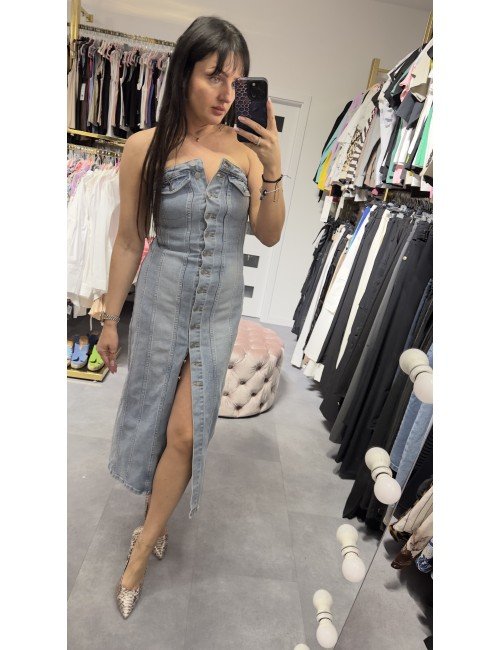 Jeansowa sukienka na ramiączka // 3203