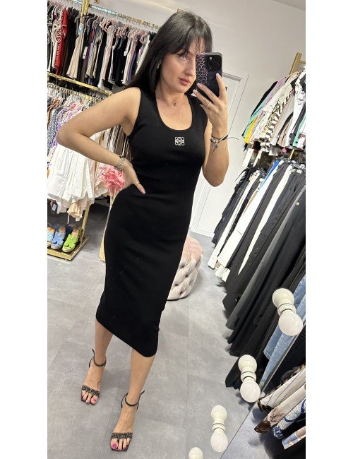 Dzianinowa czarna sukienka // 3205