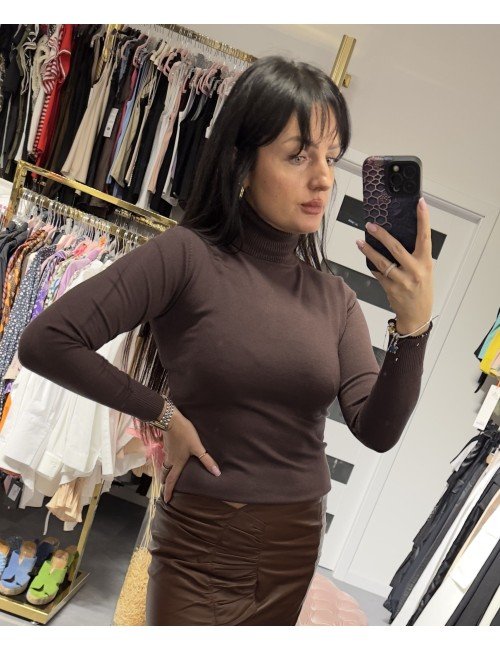 Brązowy wiskozowy sweterek // 3213