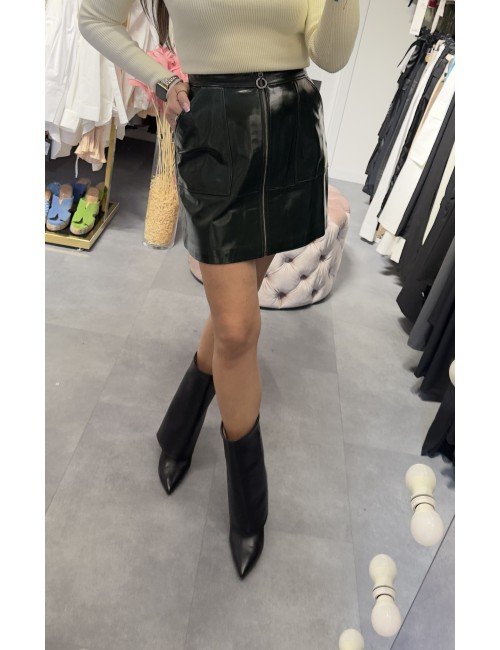 skórzana zielona spódnica // 3234