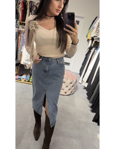 Jeansowa długa spódnica // 3243