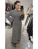 Sukienka w paski Czarno-biała // 3273