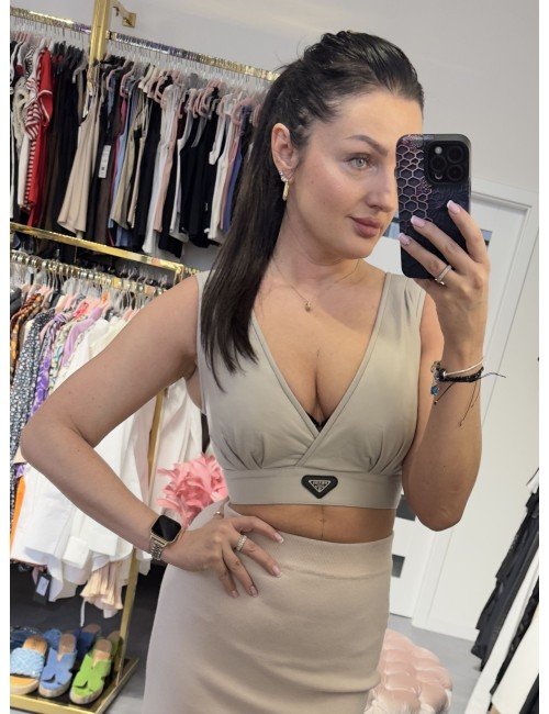 Skórzany piękny top // 3277