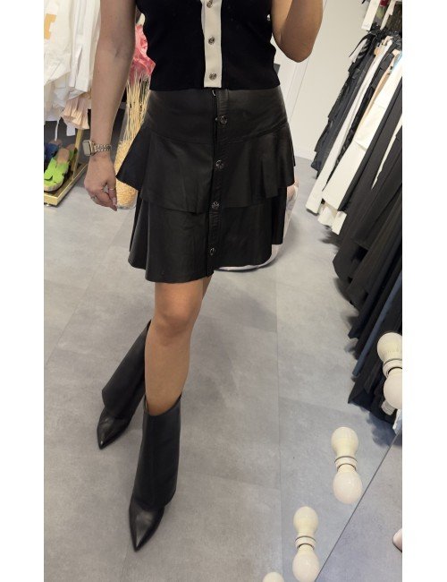 Czarna Skórzana spódnica // 3278