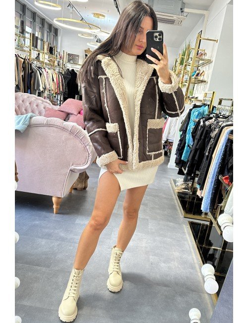 Ocieplana kurtka z futerkiem od Adore Danew // 505