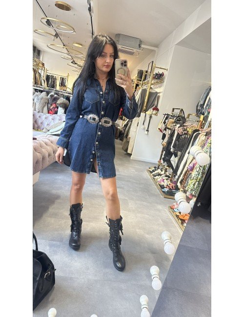 Jeansowa ciemna sukienka // 3352