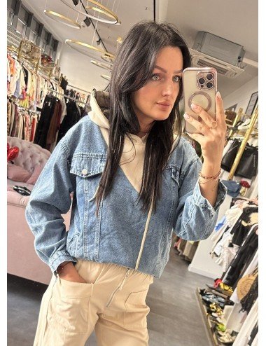 Jeansowa bluza z kapturem // 3354