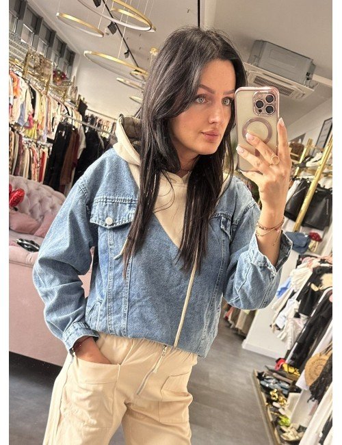 Jeansowa bluza z kapturem // 3354