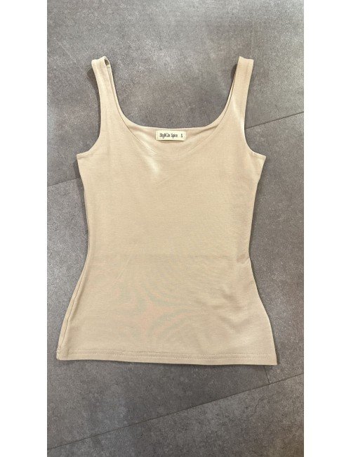 Wiskozowy beżowy topy // 3373