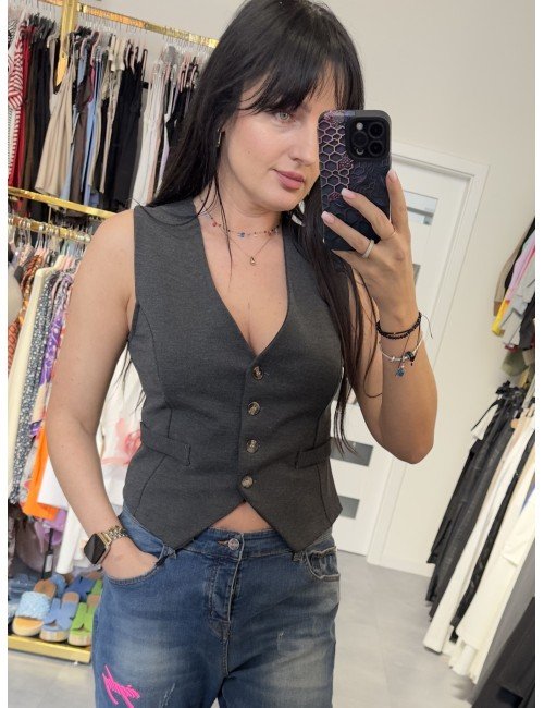 Szara kamizelka od Ana Caselli // 3392