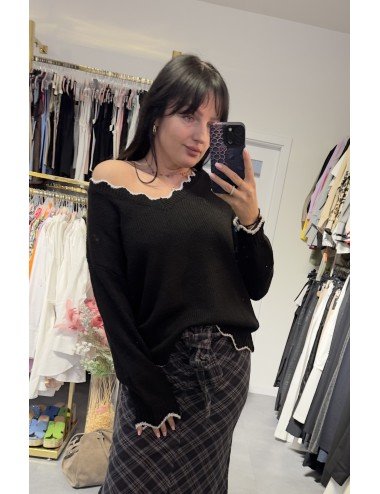 Sweter z uroczym dekoltem // 3415