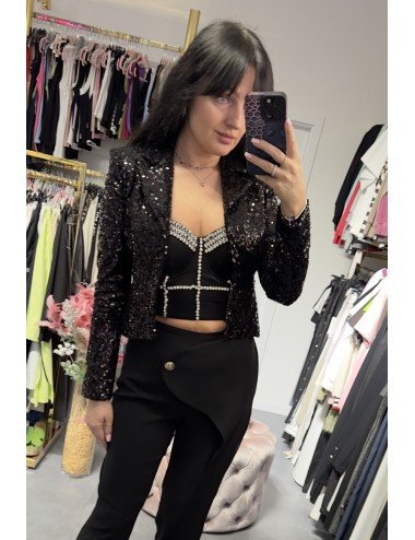 Czarny top na ramiączka // 3470