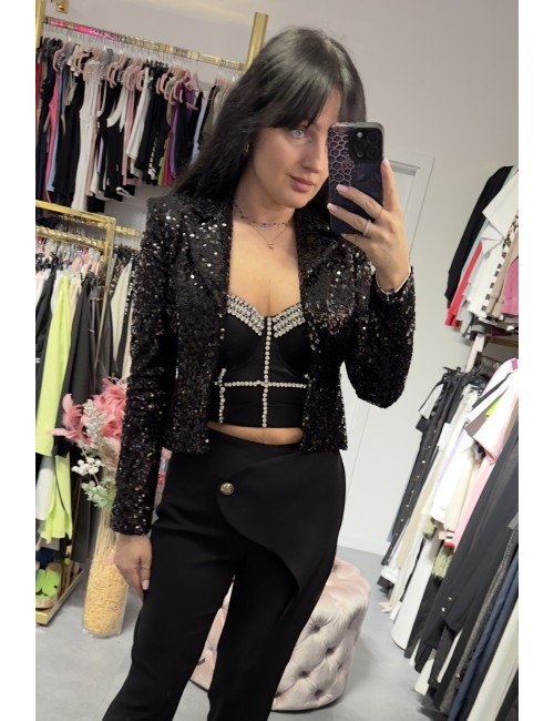 Czarny top na ramiączka // 3470