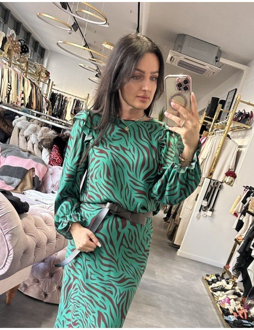 zielona wiskozowa bluzka // 3474