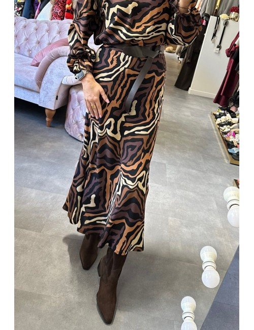 brązowa wiskozowa spódnica // 3476