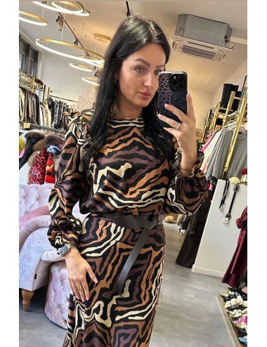 brązowa wiskozowa bluzka // 3475