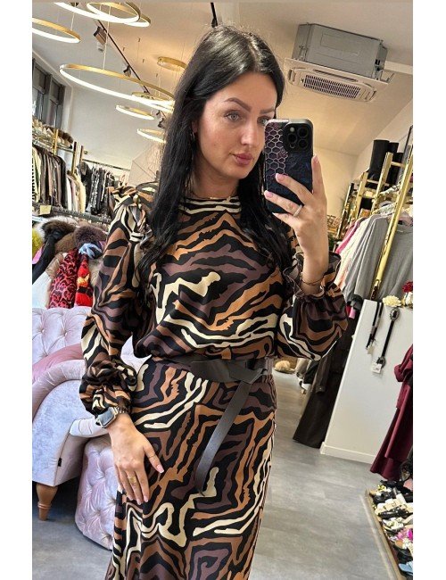 brązowa wiskozowa bluzka // 3475