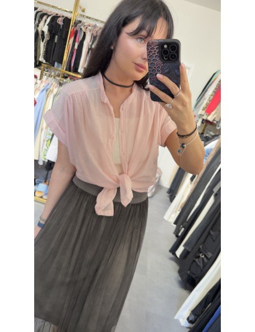 Koszula w motylki, bawełna i jedwab // 3561