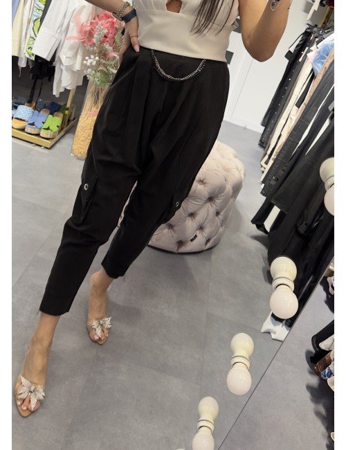 Czarne bawełniane spodnie // 3583