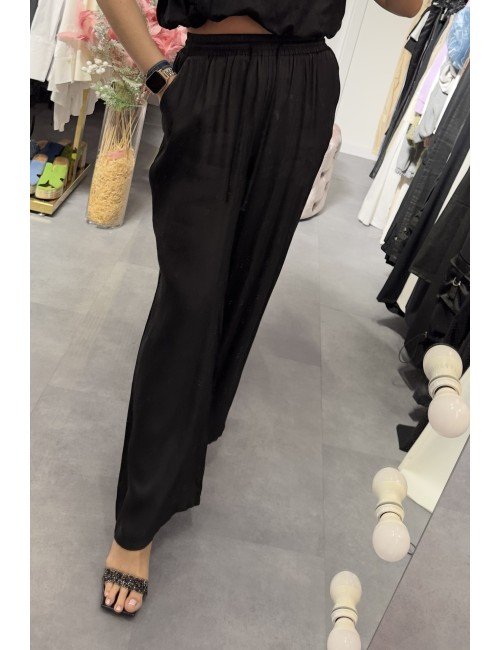 czarne luźne spodnie // 3607