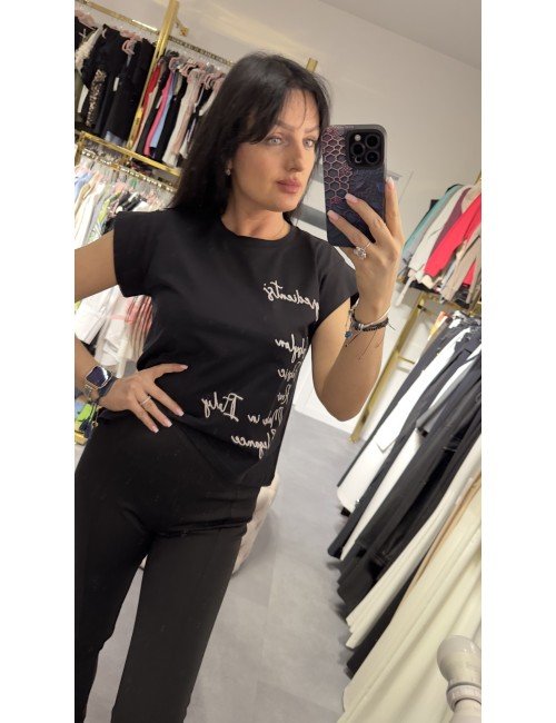 Czarny bawełniany T-Shirt od Babylon // 3716