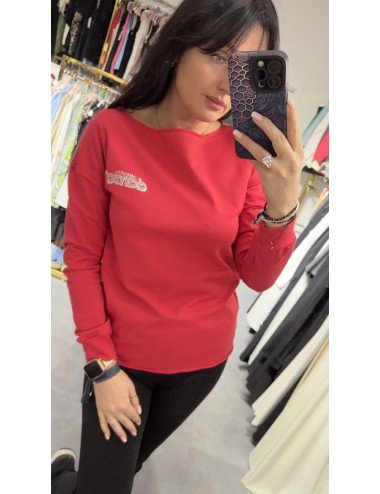 Czerwona bawełniana bluza od Danza // 3726