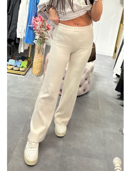 Dzianinowe jasne spodnie // 3804