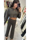 Szary komplet, bluza i spodnie // 3807