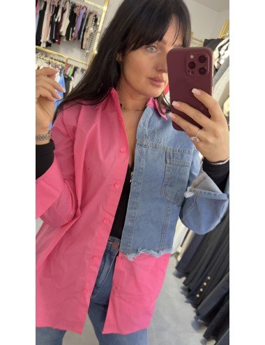 Bawełniana koszula z jeansem // 3857