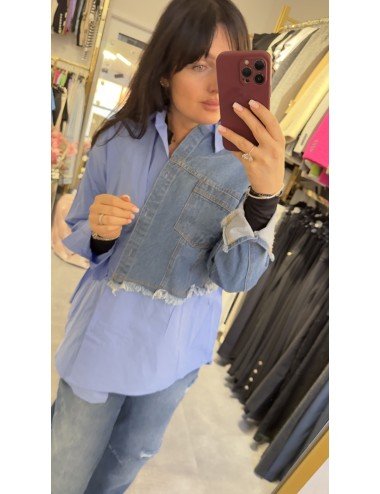 Bawełniana koszula z jeansem // 3858