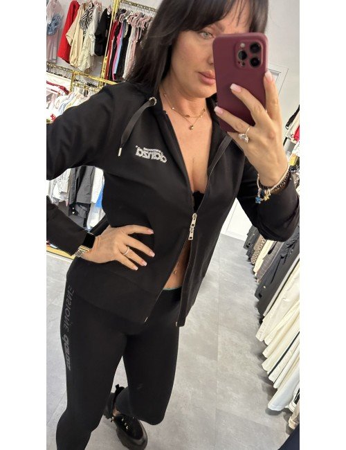 Bawełniana bluza z ekspresem i kapturem // 3881