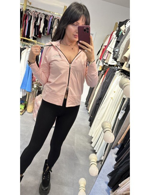 Bawełniana bluza z ekspresem i kapturem // 3882