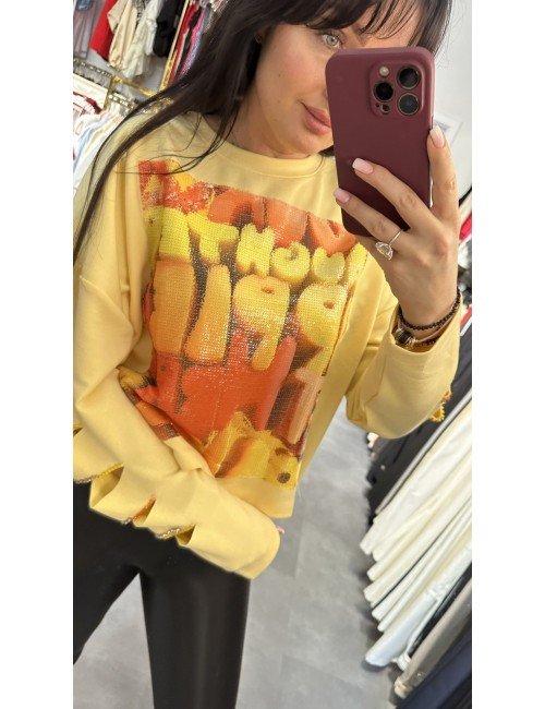 Bawełniana żółta bluza // 3901*