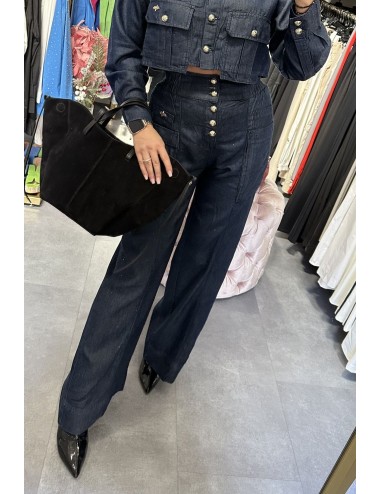 Spodnie z wysokim stanem i prostą nogawką // 3939