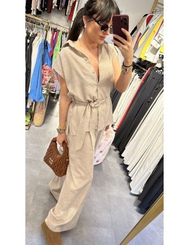 lniany komplet, kamizelka i spodnie // 3951