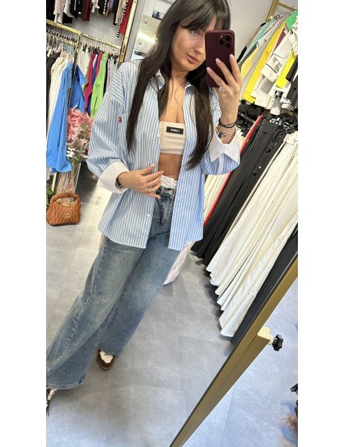 Bawełniana koszula w paski // 3953