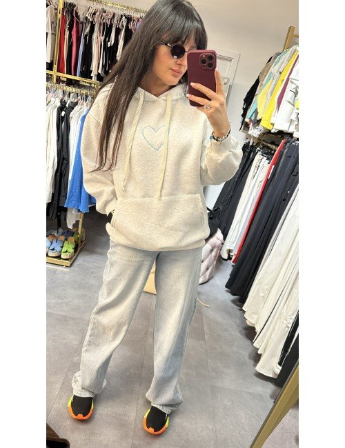 Bluza z kapturem i niebieskim sercem // 3966