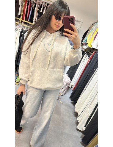 Bluza z kapturem i niebieskim sercem // 3966