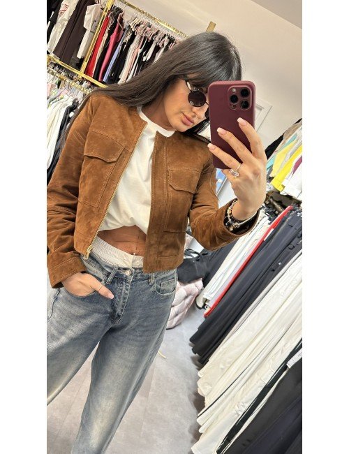 Kurtka ze skóry naturalnej, skóra zamszowa // 3970**