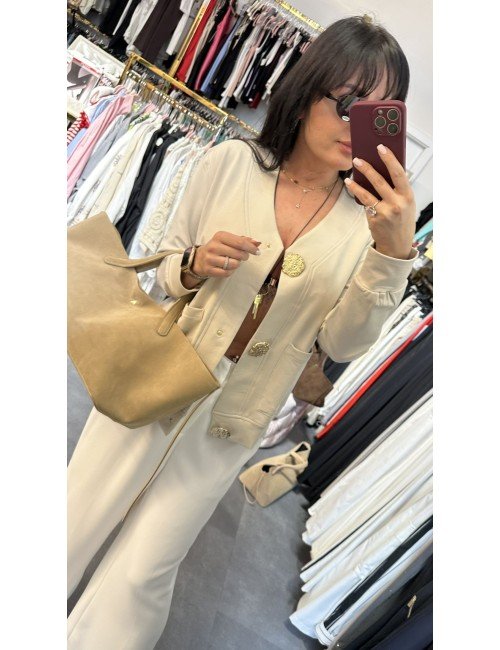 bawełniany kardigan ze złotymi guzikami // 4010