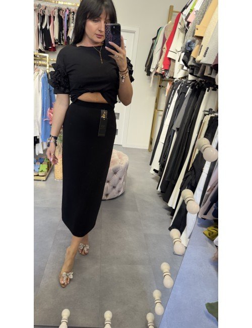 Czarna ołówkowa spódnica // 4015